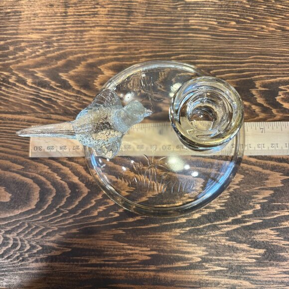 2 1930s Vintage Jeannette Glass Candlestick Holders with Pheasant Motifs - Picture 10 of 10